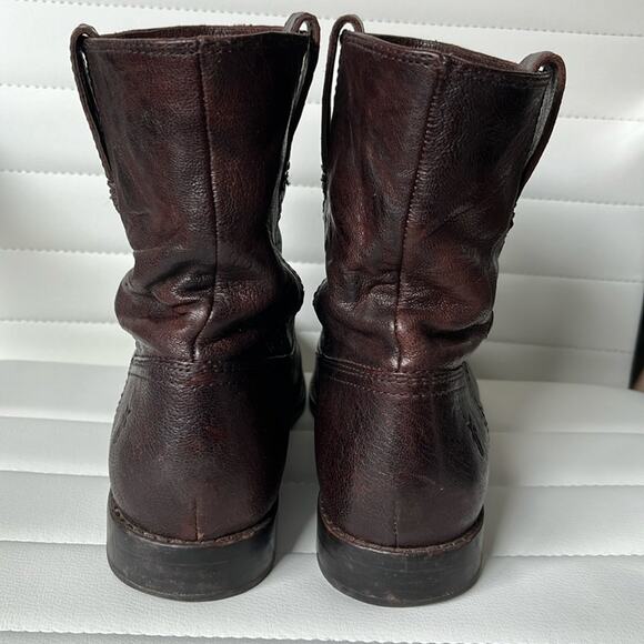 Frye Anna Shortie Booties Brown Leather Size 7.5 - Picture 4 of 12